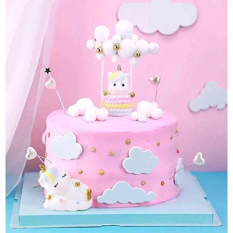 Topper Unicorn Hiasan Kue Ulang Tahun/Birthday Cake Topper/Unicorn Baby Shower