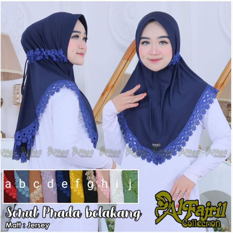 jilbab Serut Renda Prada ori Alfajril