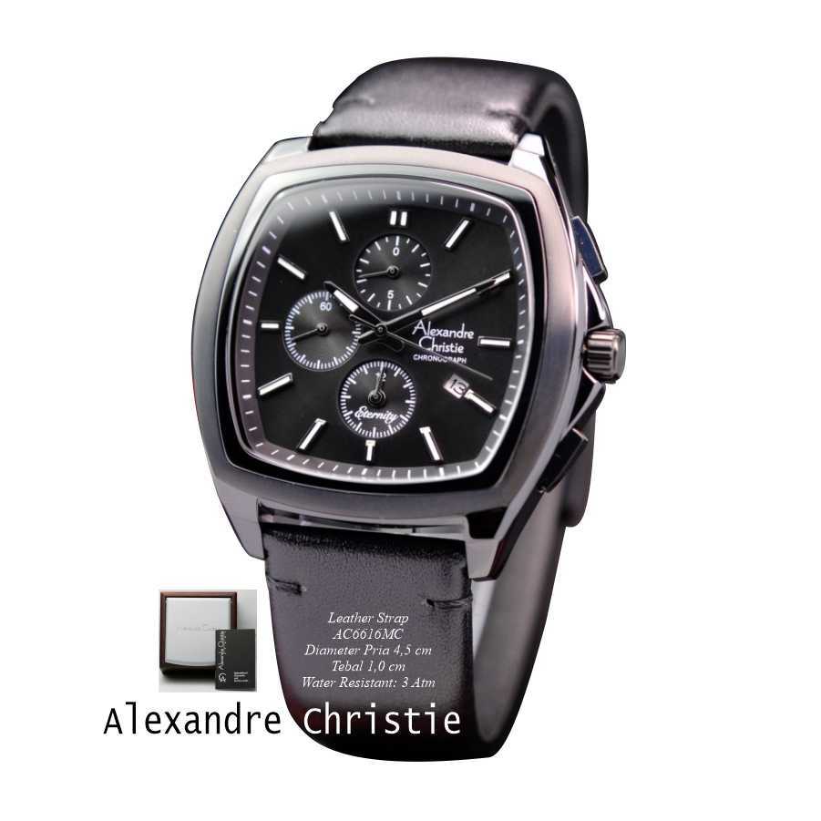 Alexandre Christie ORIGINAL jam tangan pria AC6616 Alexander Cristie 100% ori tali kulit terbaru