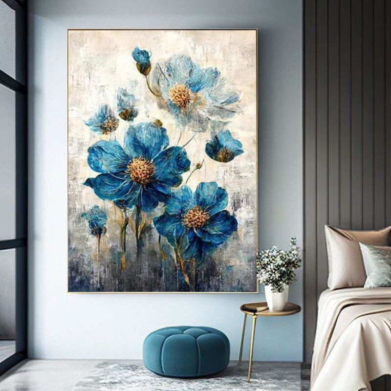 Hiasan Dinding Ruang Tamu Lukisan bunga mewah Nature Art Classic Modern Aesthetic