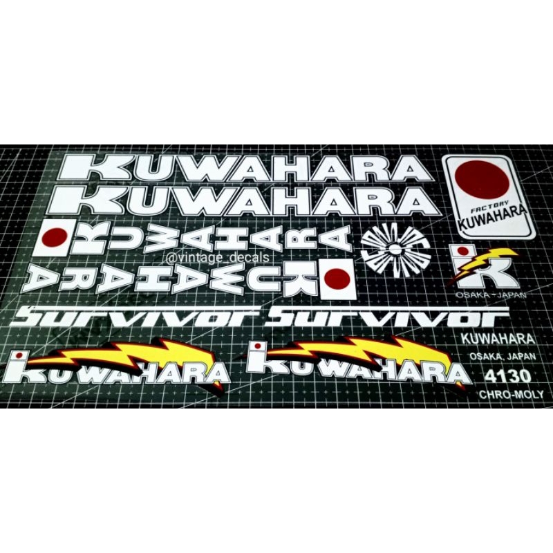 sticker decals replacement Kuwahara OS BMX survivor