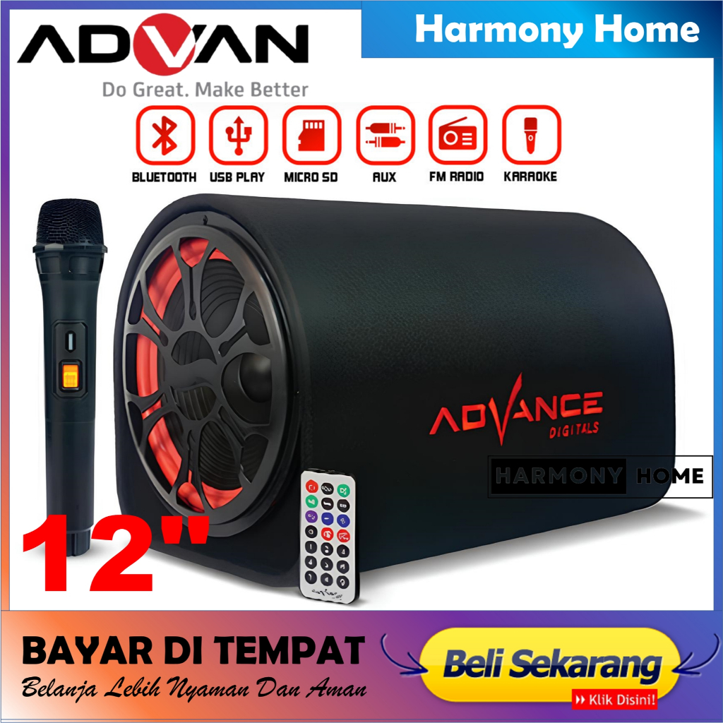 Speaker Advance 12 Inch T105BT PRO+Mic Wireless Bluetooth speaker 12 Inch Super Bass Speaker Karaoke