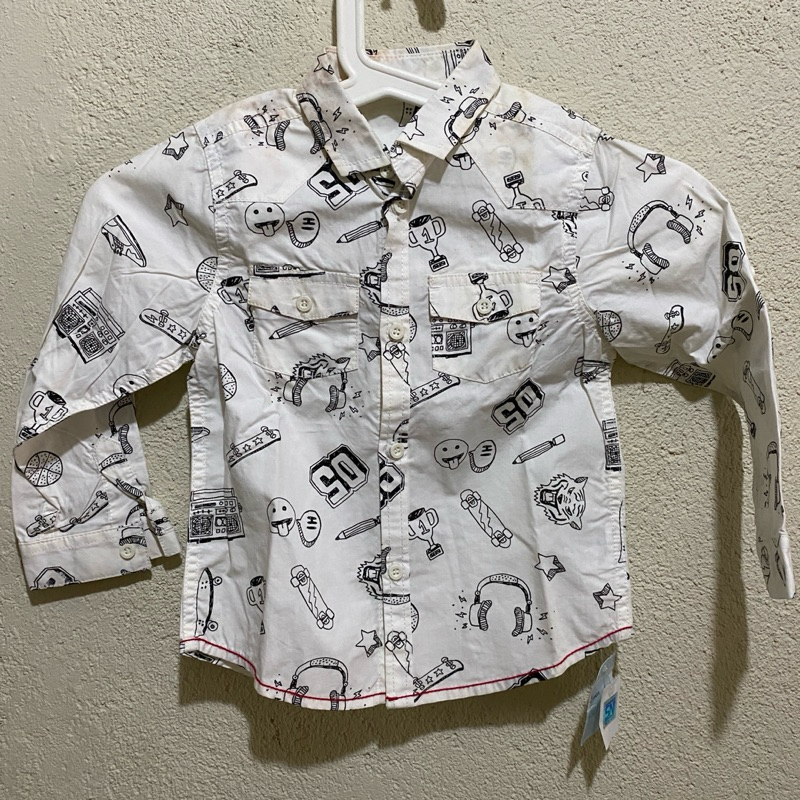 Kemeja Anak Laki Mothercare Motif Full Print Shirt Boy