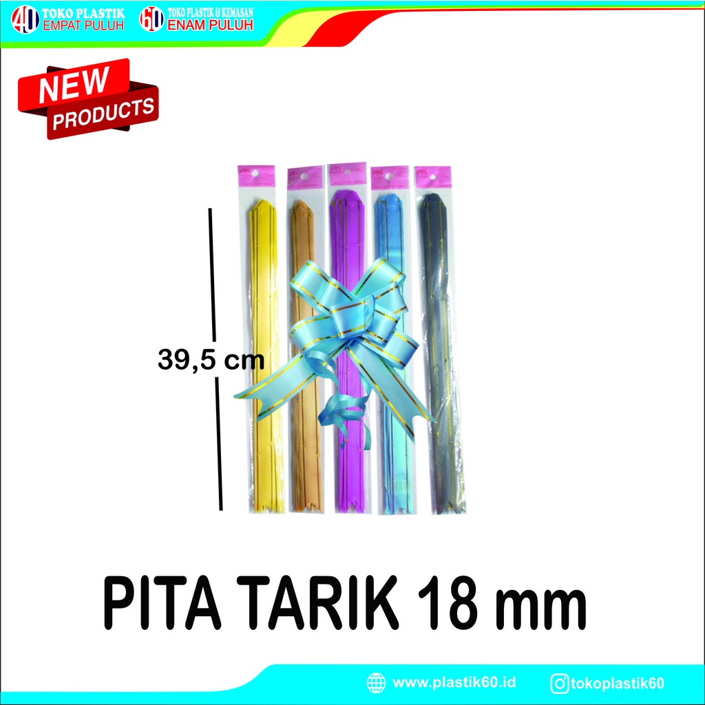 

Pita Tarik 18mm lis Emas Serut Parcel Kado
