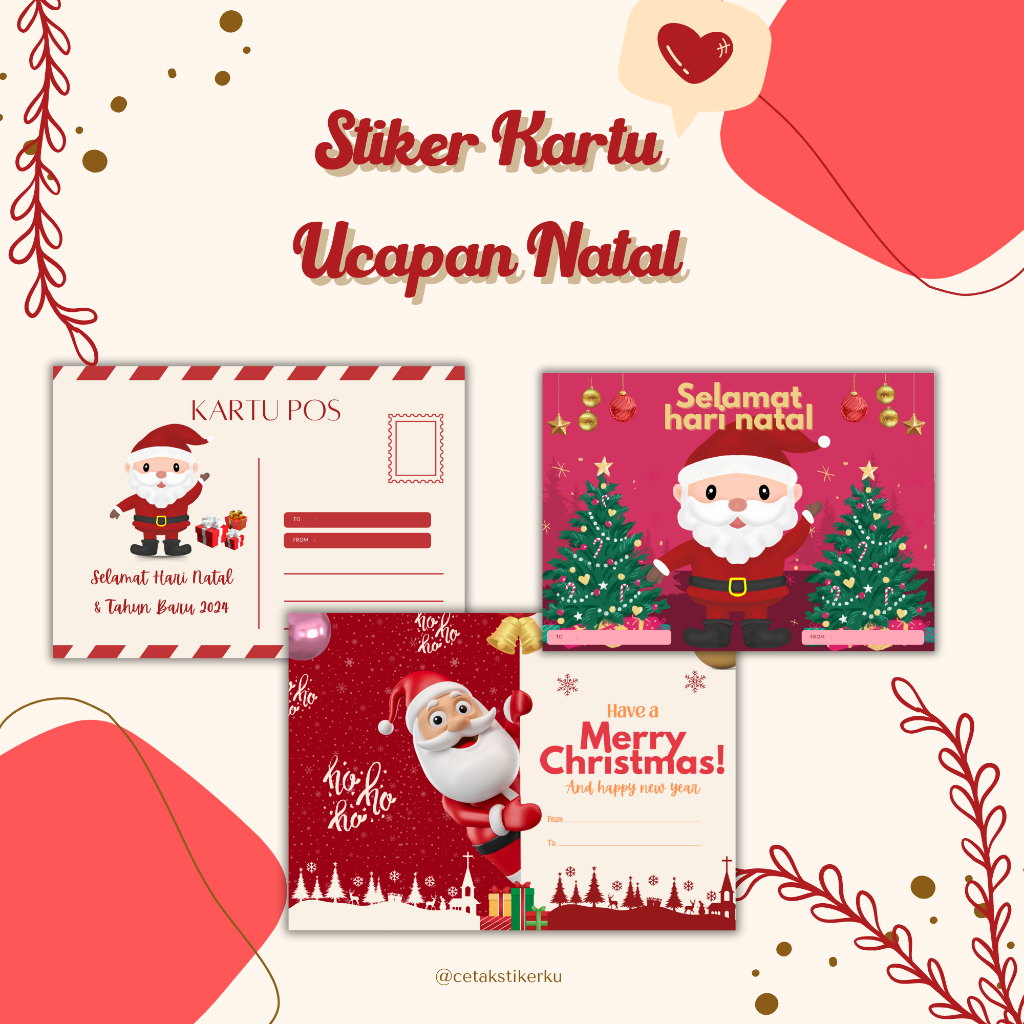 

Stiker Pos Natal | Stiker Kartu Natal | Christmas Card 2024