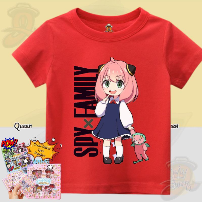 Baju Kaos Atasan anak perempuan Anya forger spx x family
