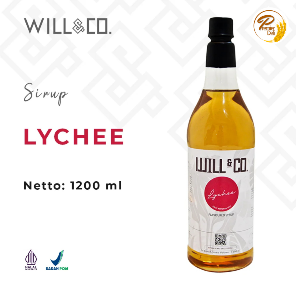 

Sirup Lychee Will&Co 1.2 Liter rasa buah leci