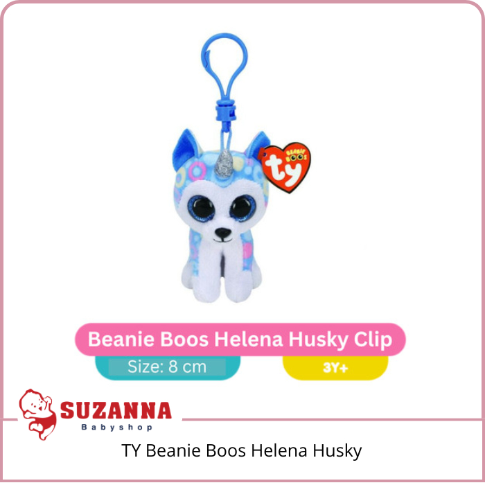 TY Beanie Boos Helena Husky - Gantungan Kunci Boneka Anjing Husky