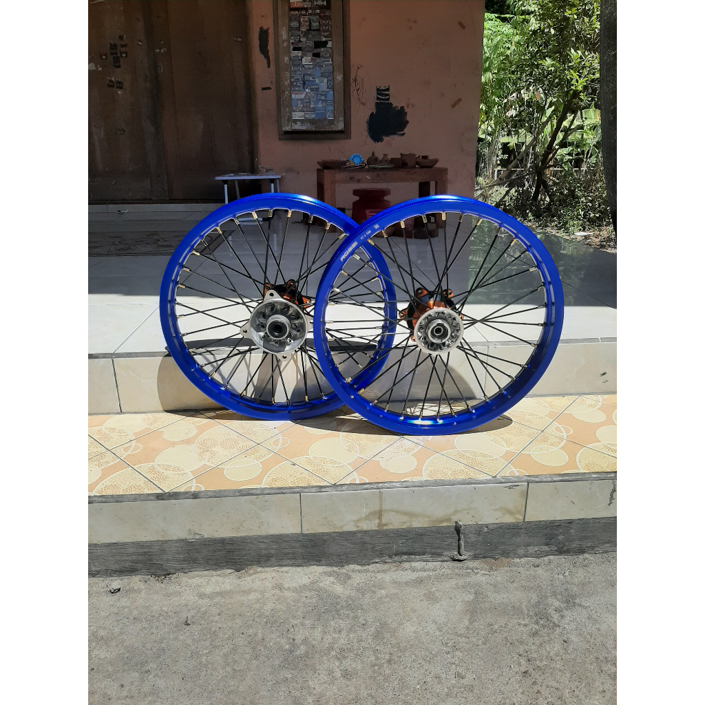 WHEELSET KLX 140/160 RING 17 RODA SET BAN CACING D-TRACKER TANPA BAN
