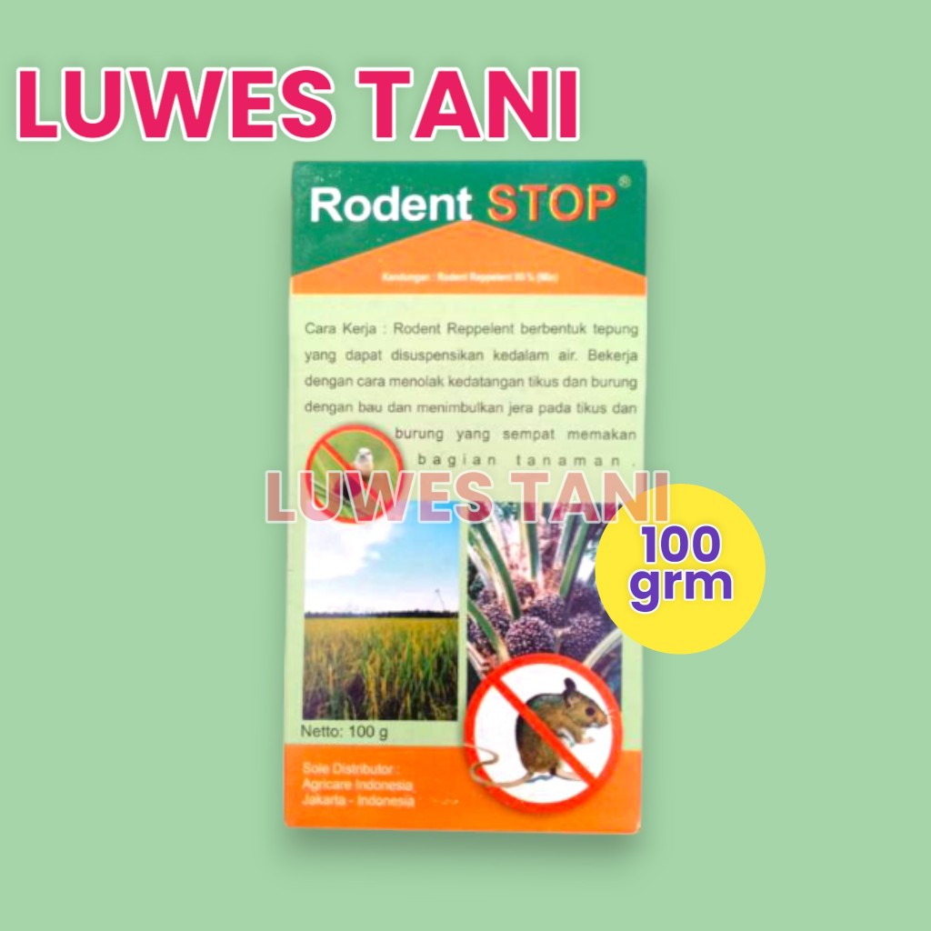 Rodent stop rodentisida pengusir tikus dan burung 100g rodenstop