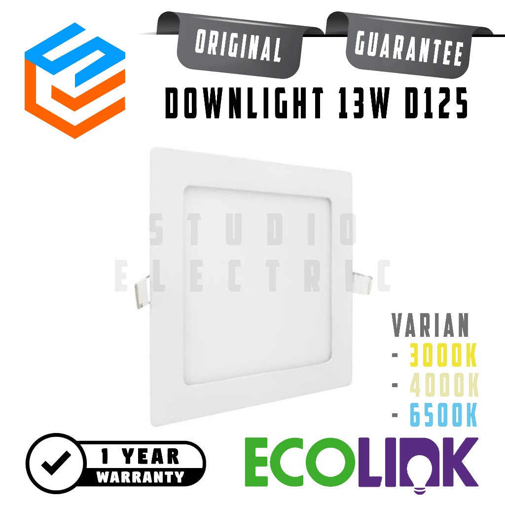 Lampu Ecolink LED Downlight Inbow 13 Watt Kotak - 13W 13 Watt 13Watt