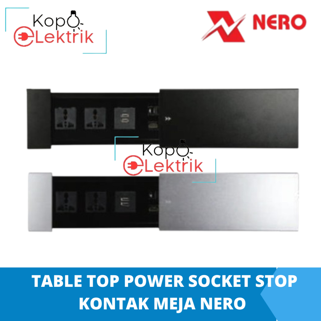 Table Top Power Socket NERO / Stopkontak Meja NERO