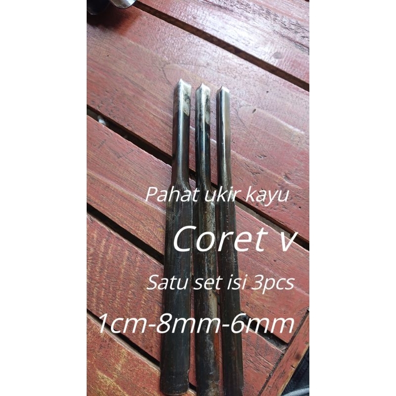 pahat ukir kayu jenis coret V