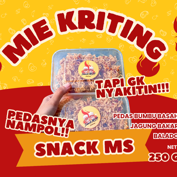 

Cemilan Viral Mie Kriting Pedas jagung bakar balado Snack MS