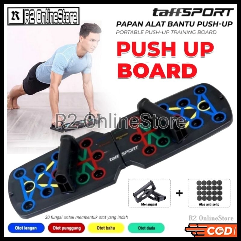 TaffSPORT Push Up Board Papan Push Up Alat Bantu Push-up Stand Training Board Portable - Black - Ala