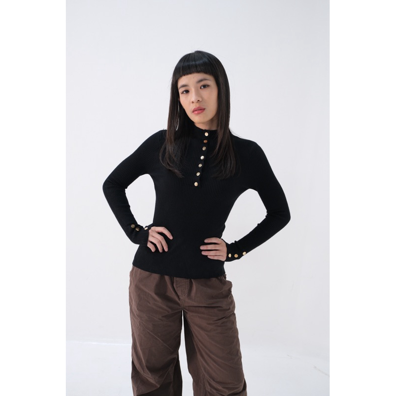 Manset sweater atasan rajut kancing busui friendly baju knit premium soft knit murah Pinkdose