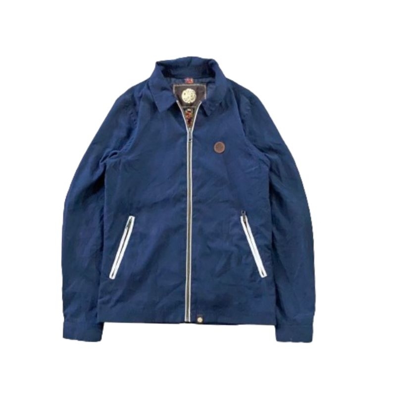 Jacket / Jaket Harrington Pretty Green Crestwood Retro Mod Light Weight Navy Men Women Preloved Casu