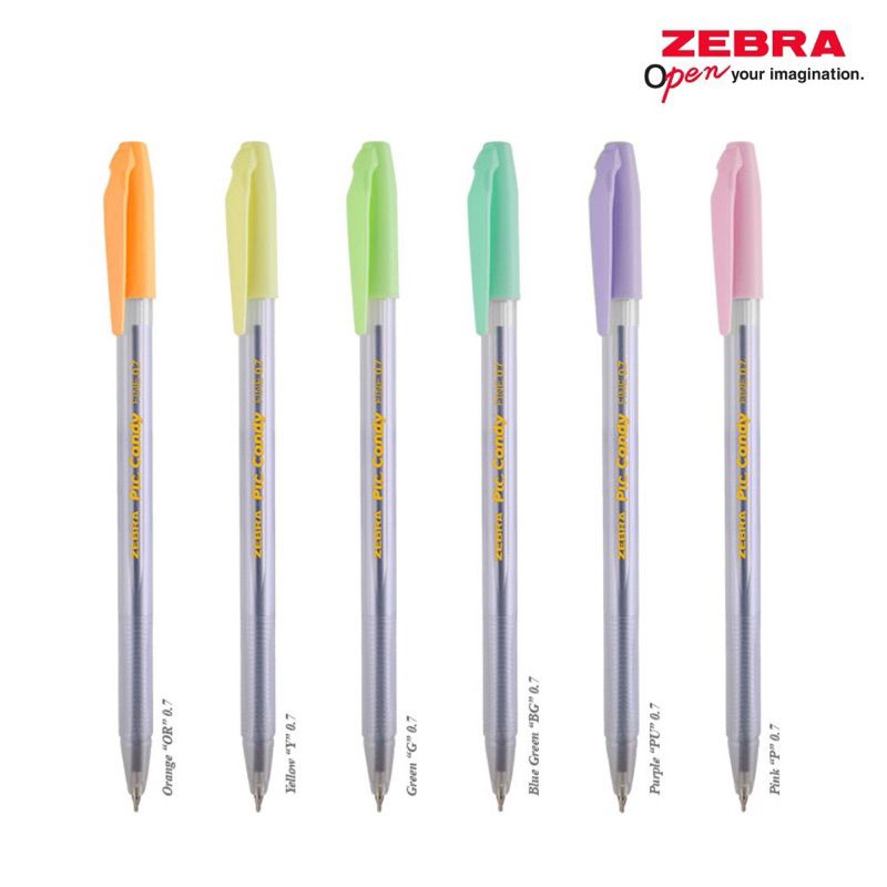 

(1 PACK) ZEBRA Piccandy PASTEL COLOR Pulpen Pena 0.7mm Ballpoint Pen