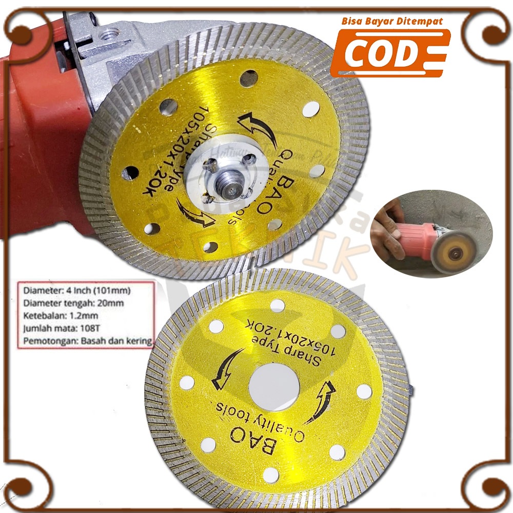 Mata Gerinda Potong Keramik Geranit Mata Grinda Granit Pisau 4 Inch