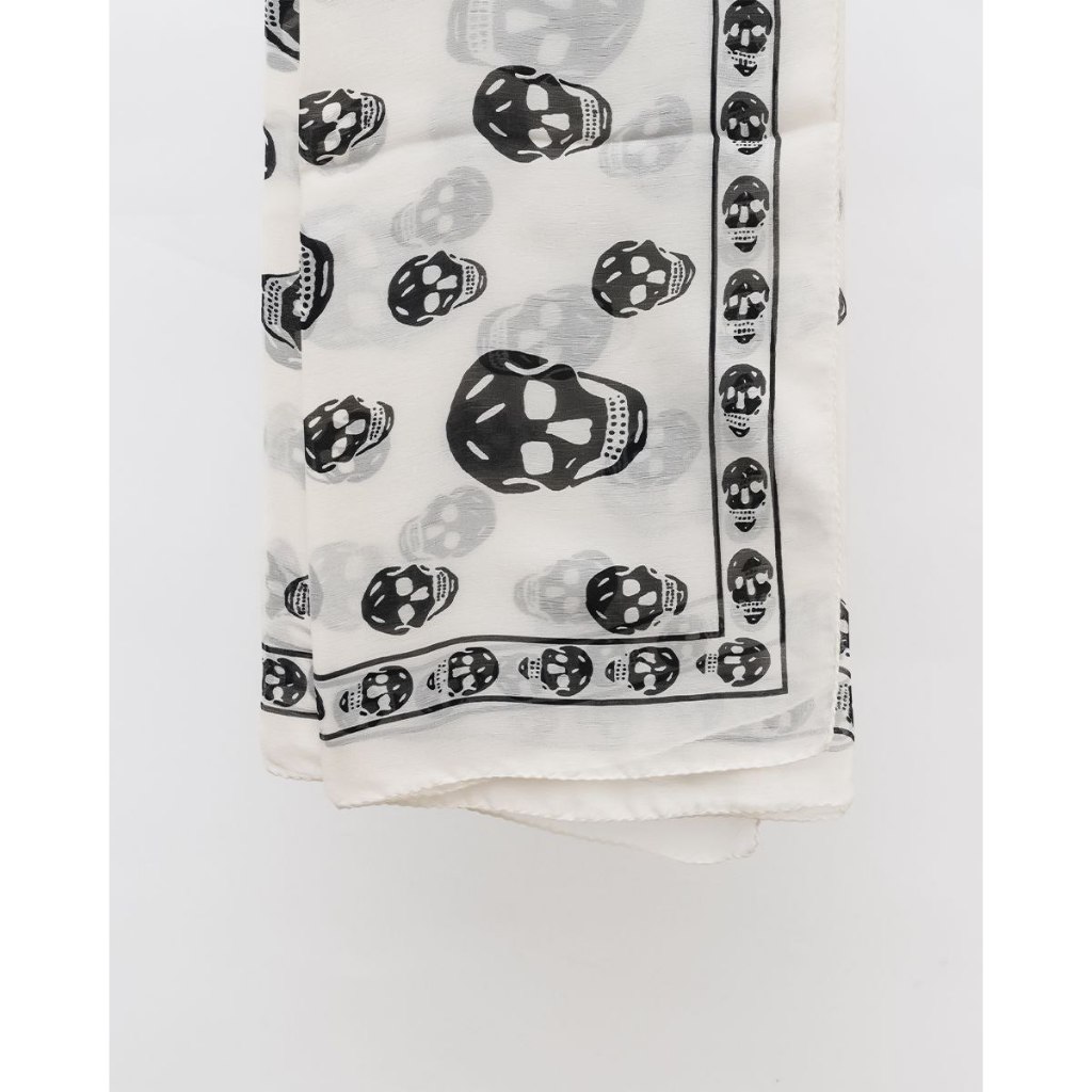 Scarf Alex Mcq Skull Scarf Ivory Original