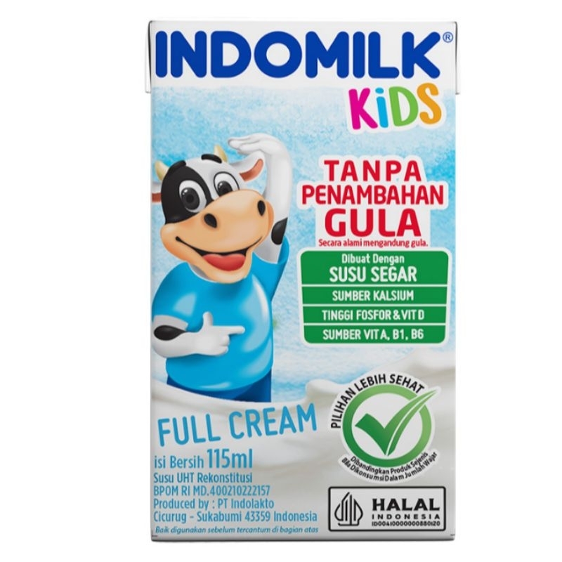 

INDOMILK Kids Susu UHT Full Cream Tanpa Tambahan Gula 115 ml