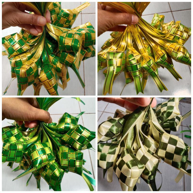 

ketupat lebaran pita satin/ ketupat hiasan hampers lebaran/ pita hias/ hiasan parcel/ hiasan lebaran