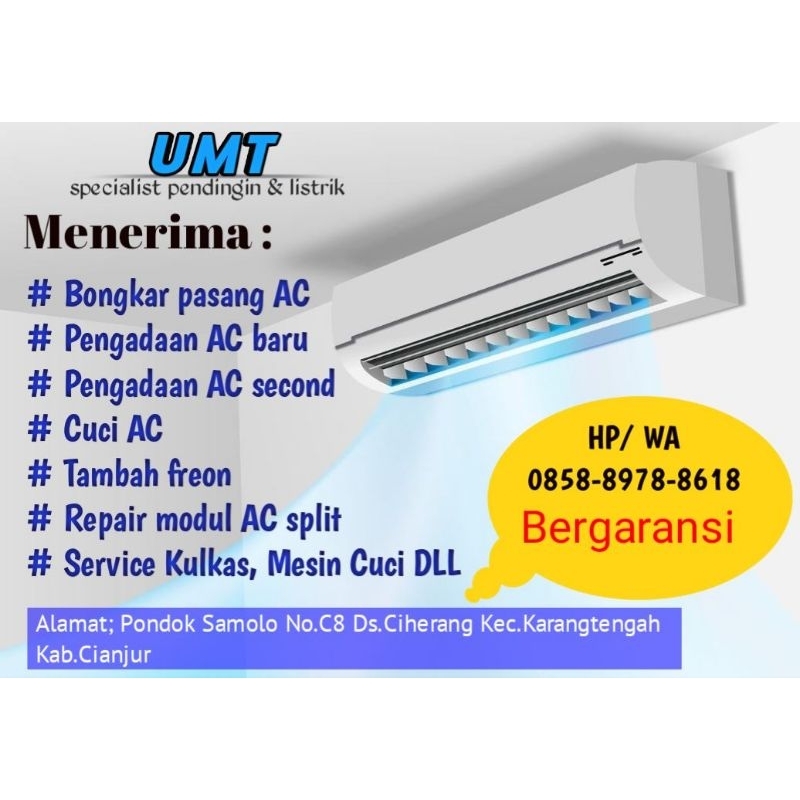 Jasa service AC, kulkas, dll