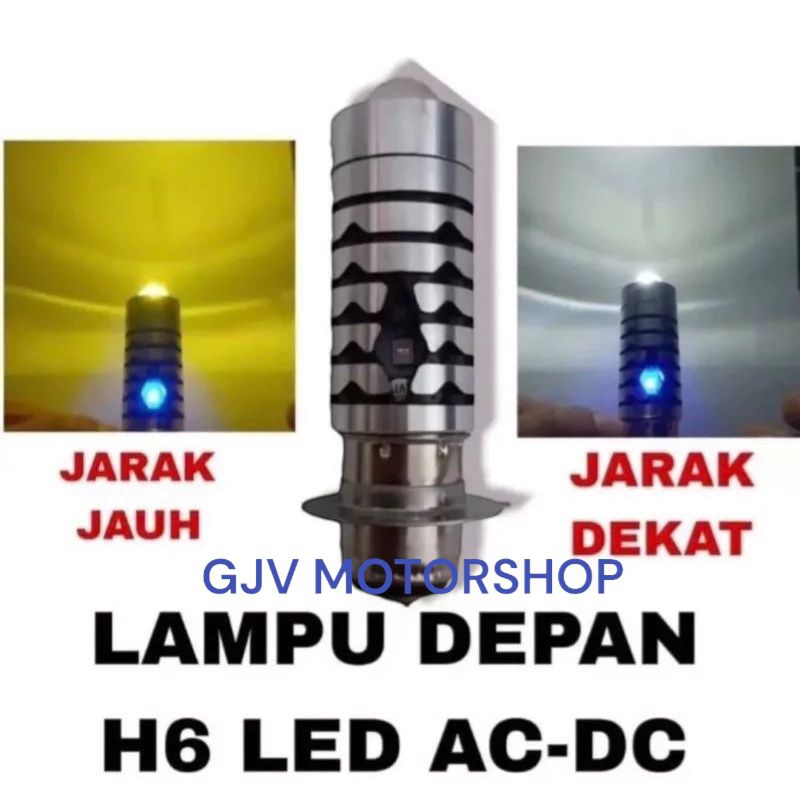 Lampu LED Laser H6 + Senja Nyala Dekat Putih Jauh Kuning