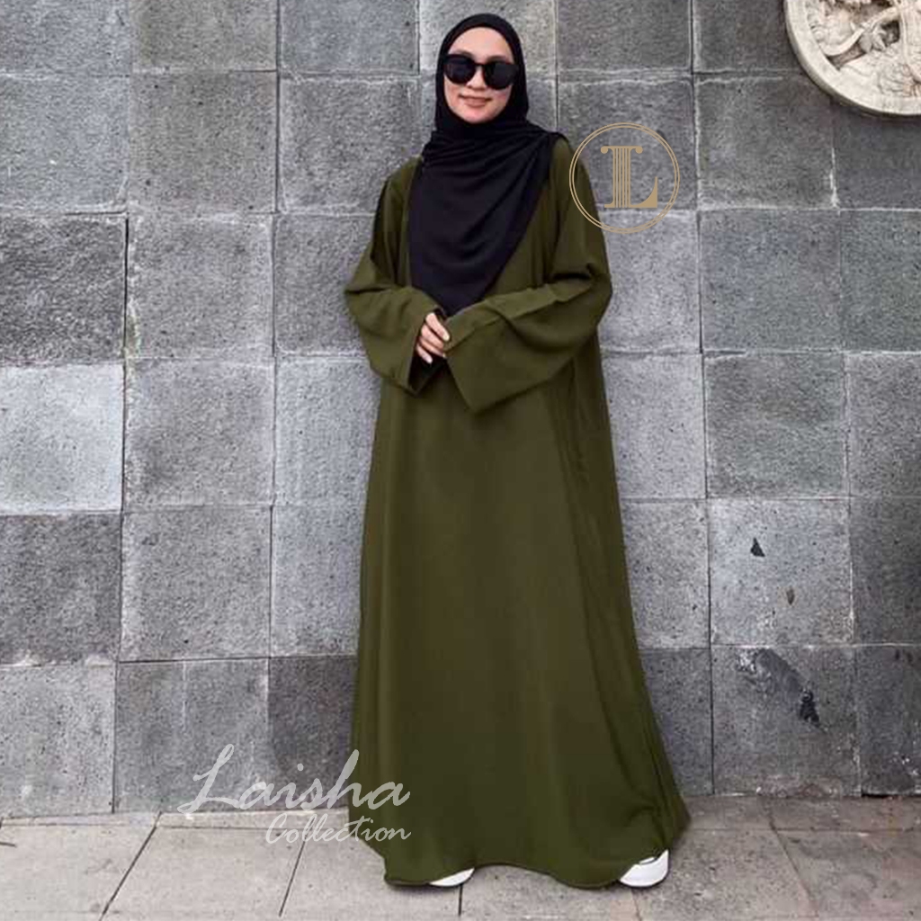 (BIsa COD) Dress Gamis Abaya Polos wanita turki terbaru wolpis premium ukuran S M L XL XXL / Meca Ab