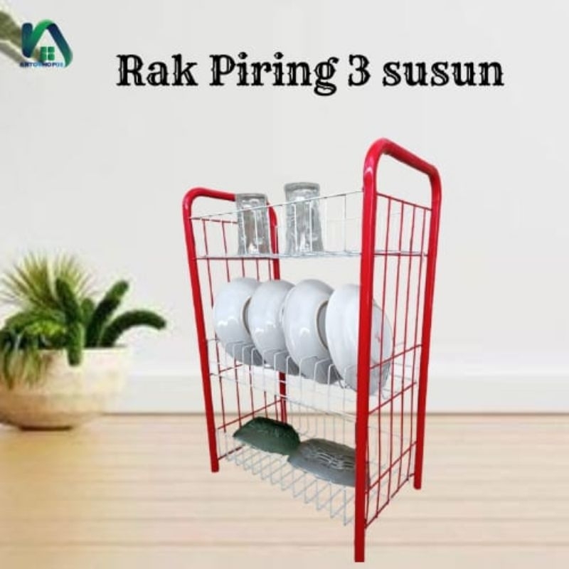 Rak Piring 3 susun,Rak piring Besi,Rak Serbaguna,Rak,mahameru