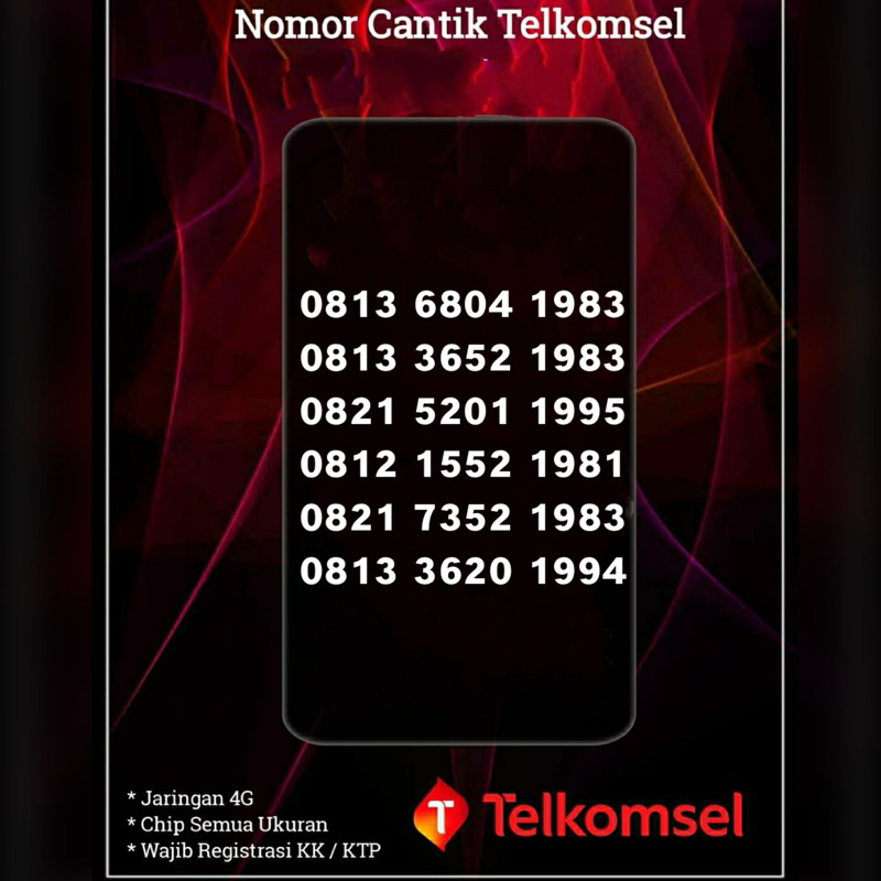 nomer cantik telkomsel, nomer cantik tahun lahir, nomer cantik simpati
