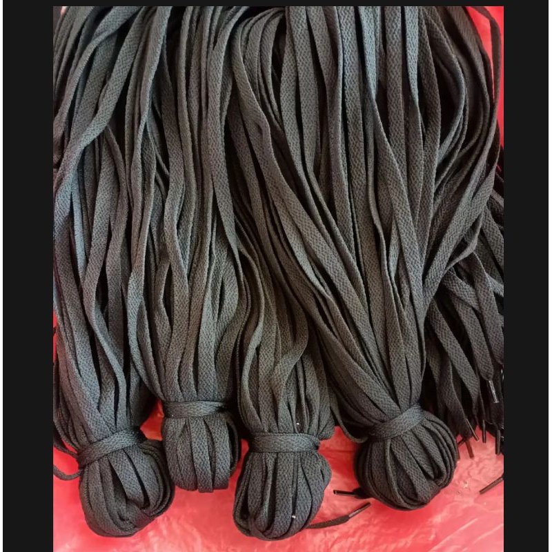 New BISA COD TALI SEPATU GEPENG PANJANG 150 CM HARGA 40 PCS/TALI SEPATU HITAM PANJANG 150CM/TALI