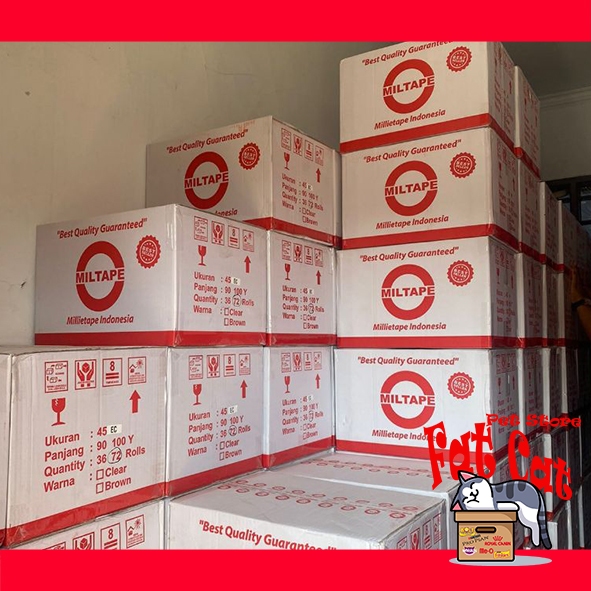 

MILTAPE lakban bening 90 yard FULL 45 mm 1 Dus isi 72roll