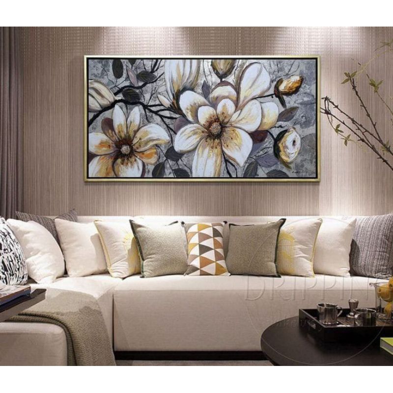 Hiasan Dinding Ruang Tamu Lukisan bunga mewah Nature Art Classic Modern Aesthetic
