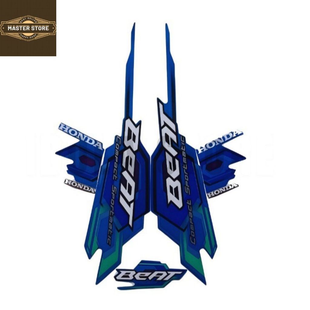 Sticker Striping Motor Honda Beat Karbu 2008 Biru list body motor beat Karbu