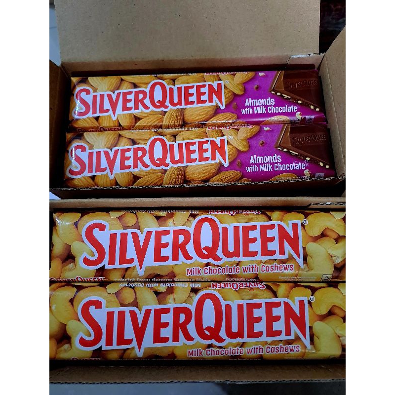 

READY Silverqueen Cashew 58gr 10 pcs Exp 2025 Silverqueen Almond 58gr Cadbury Milk 62gr 10 pcs