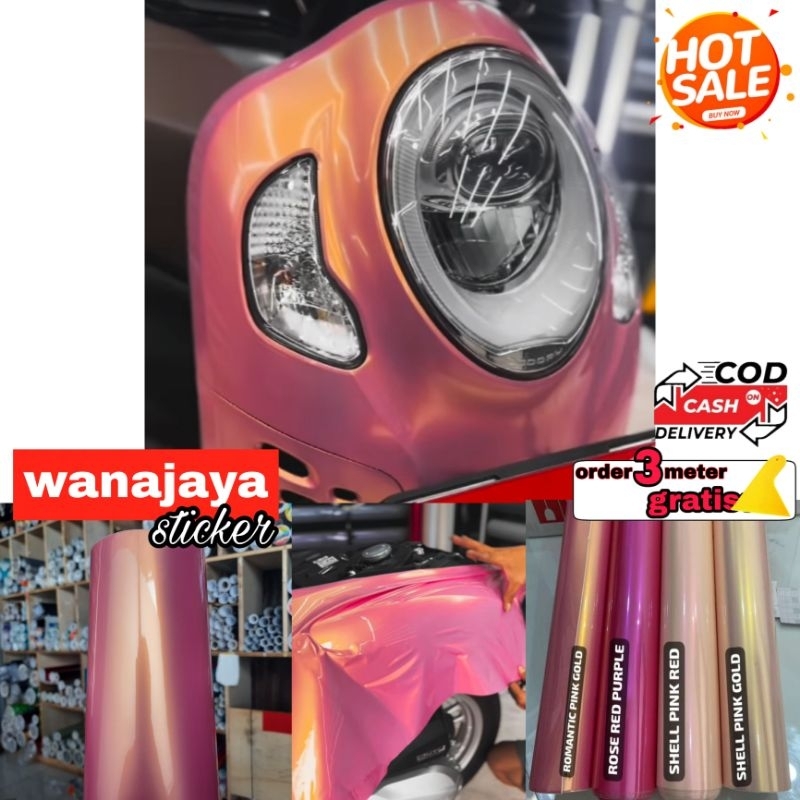 stiker skotlet motor pink lembayung gold skotlet motor romantic pink gold