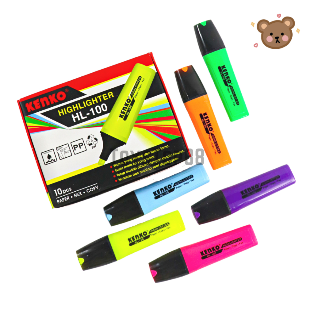 

Highlighter Kenko HL-100 - Spidol Warna Neon [PER PCS]