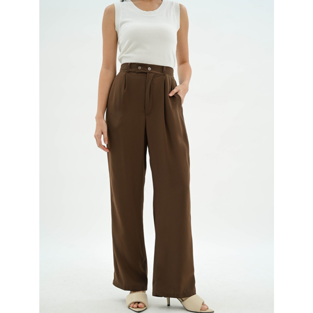 MASCOT Dior Highwaist Pants - Kulot Straight Cut Pants Wanita - Celana Panjang Kerja Formal Wanita M