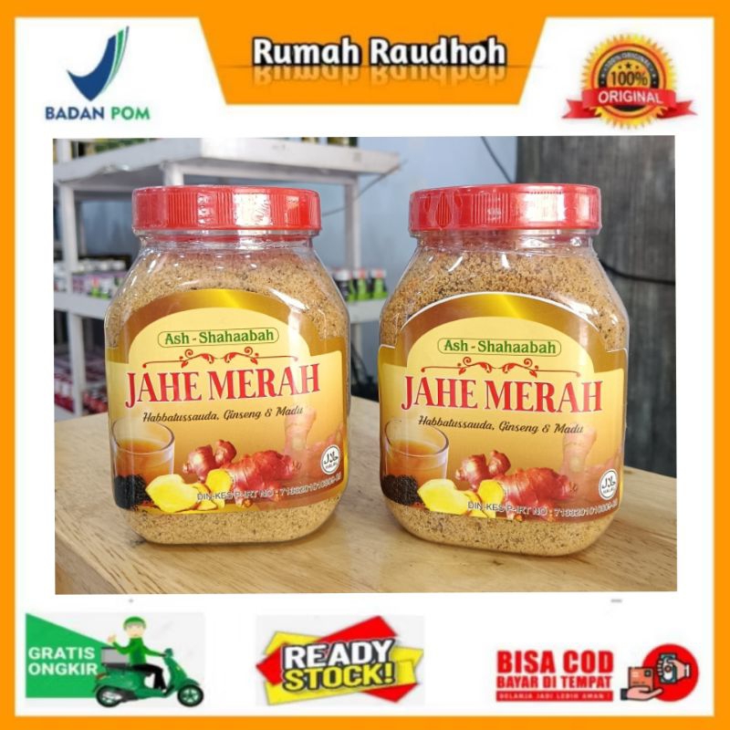 

JAHE MERAH ASH SHAHAABAH 350 GRAM - MINUMAN SERBUK JAHE MERAH, HABBATUSSAUDA, GINSENG & MADU