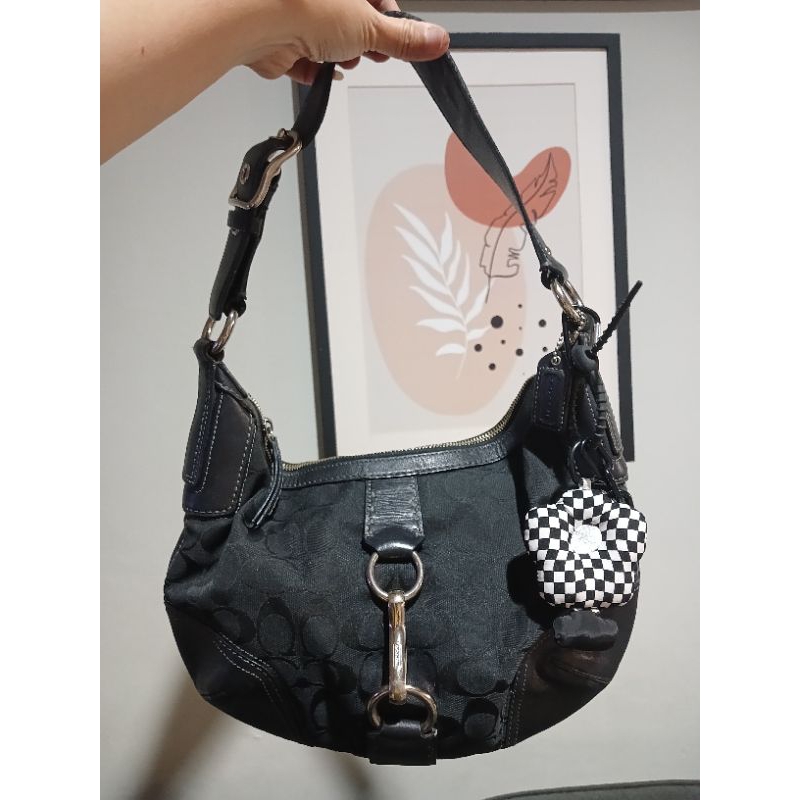 Link CO tas coach siganture vintage hobo kanvas mix kulit asli