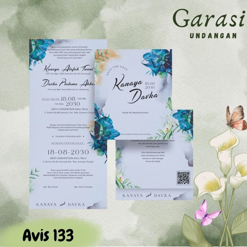Blangko Undangan pernikahan Atau Kertas Undangan Nikah AVIS 133 Free File Setting Harga Murah