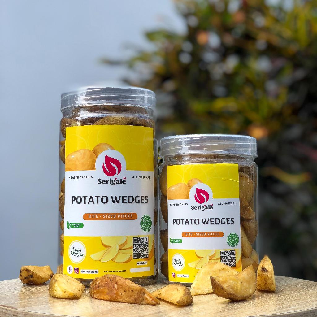 

Potato Wedges Premium I Kemasan Toples 1000 ML Premium Potato Wedges I Camilan Diet Enak dan Sehat