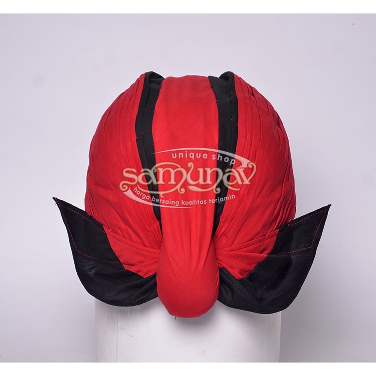 Blangkon Jogja Mataram Merah Lis Hitam