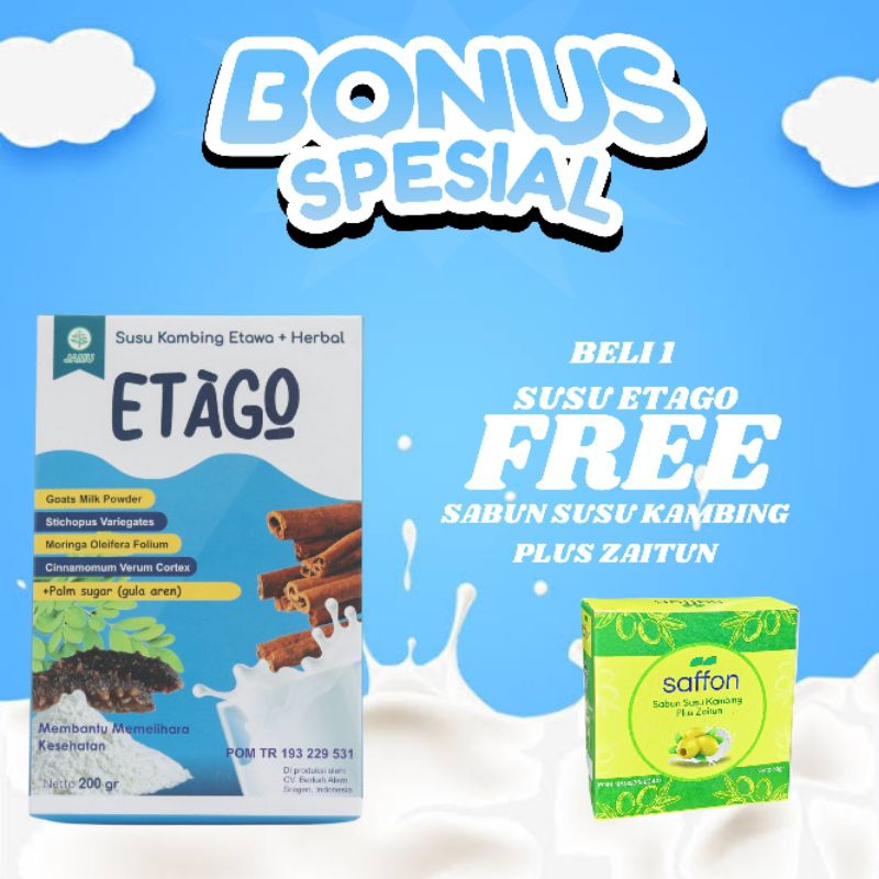 

ETAGO/ susu kambing etawa PREMIUM + HERBAL DENGAN GULA AREN / isi 10 sachet