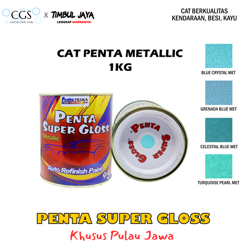 Cat Penta GRENADA BLUE 1 Kg - cat penta biru - cat penta super gloss biru - cat mobil biru - cat mob