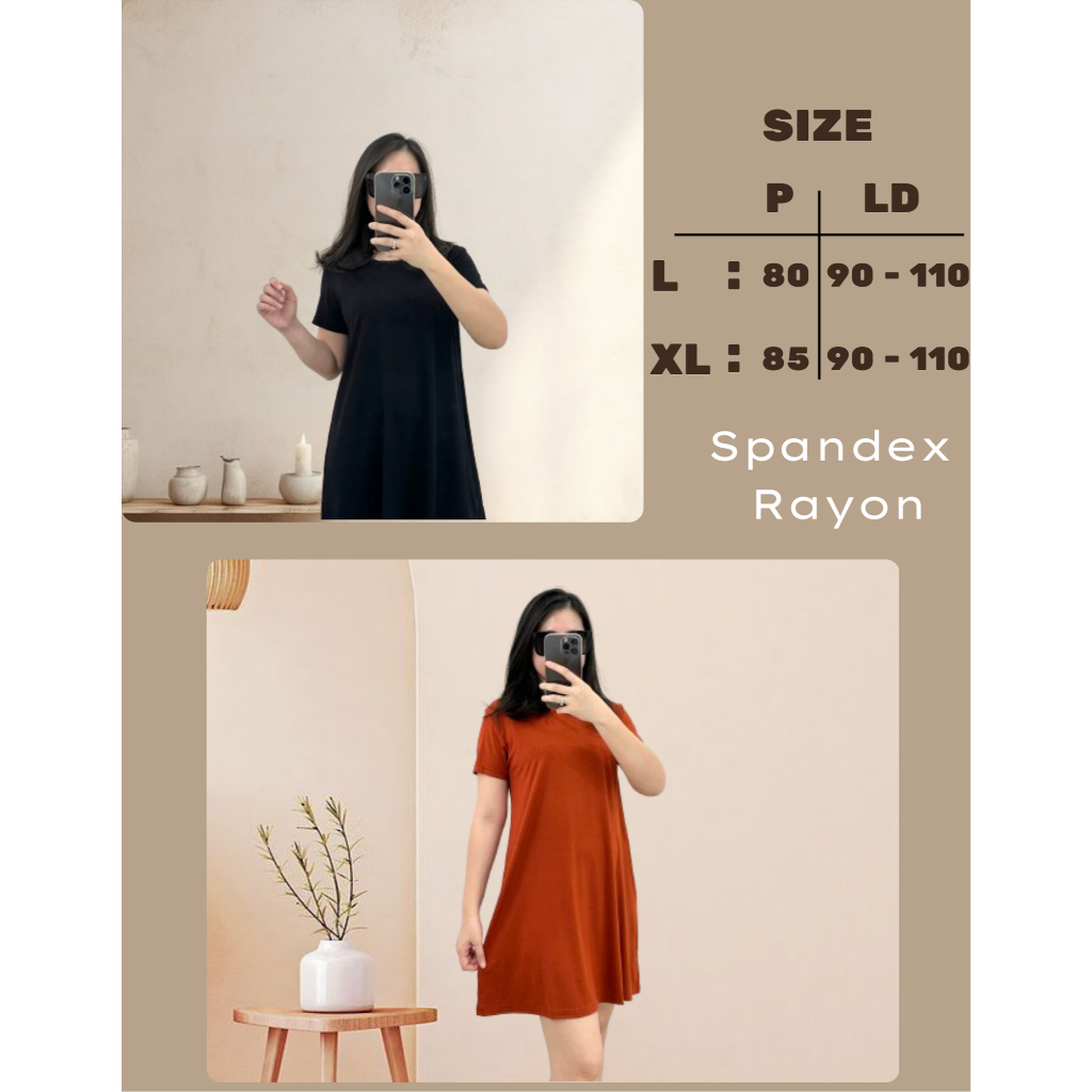 Clovercollection - Dres 03 mola Swing Panjang 85cm Dress Wanita Kasual Santai Oversized Premium - Pr