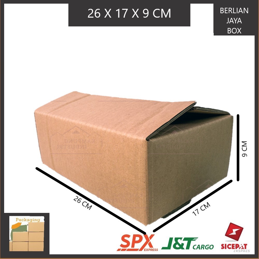 

KARDUS SINGGLE WALL UKURAN 26X17X9 BAHAN TEBAL COKLAT