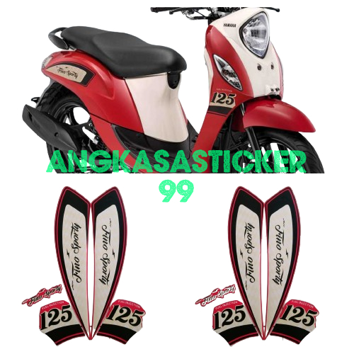 sticker striping body motor yamaha fino sporty 2021 merah