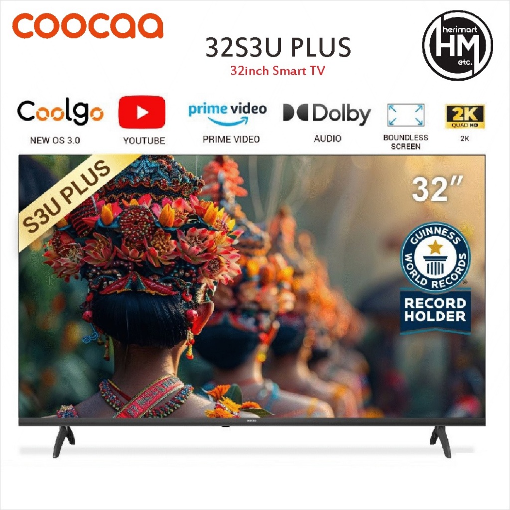 [NEW] COOCAA 32 inch - Smart TV - 2K LED - Youtube/ Prime Video - Dolby Audio (COOCAA 32S3U Plus)